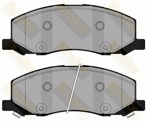 BRAKE ENGINEERING Комплект тормозных колодок, дисковый тормоз PA1779